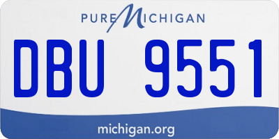 MI license plate DBU9551