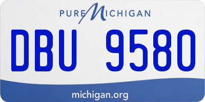 MI license plate DBU9580