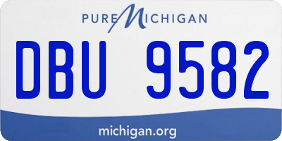 MI license plate DBU9582