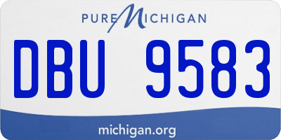 MI license plate DBU9583