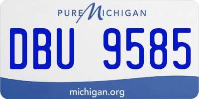 MI license plate DBU9585