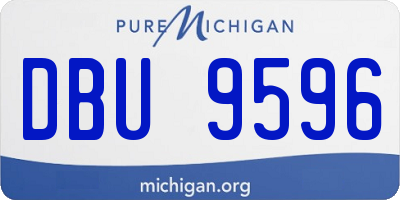 MI license plate DBU9596