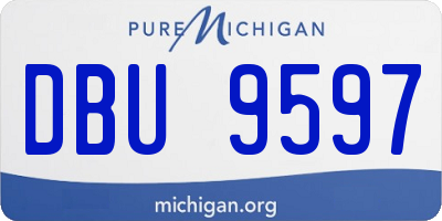 MI license plate DBU9597