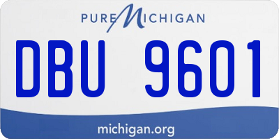 MI license plate DBU9601