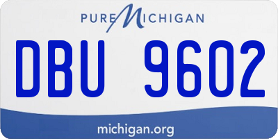 MI license plate DBU9602
