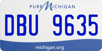 MI license plate DBU9635
