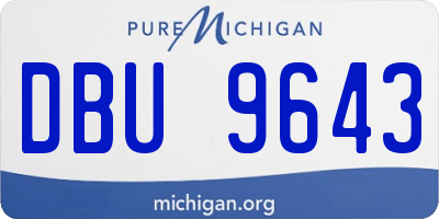 MI license plate DBU9643