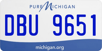 MI license plate DBU9651