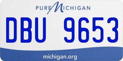 MI license plate DBU9653
