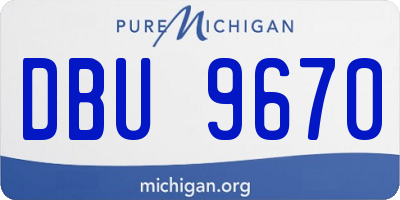 MI license plate DBU9670
