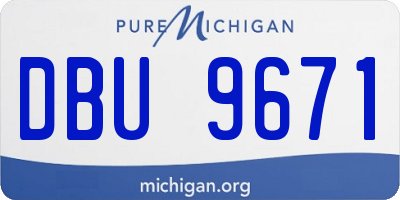 MI license plate DBU9671