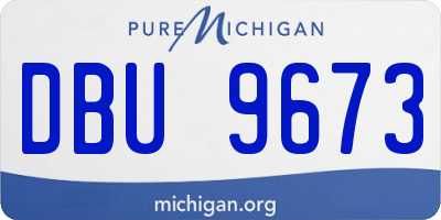 MI license plate DBU9673