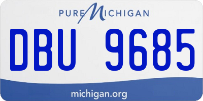 MI license plate DBU9685