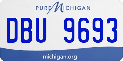 MI license plate DBU9693