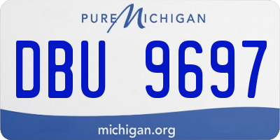 MI license plate DBU9697