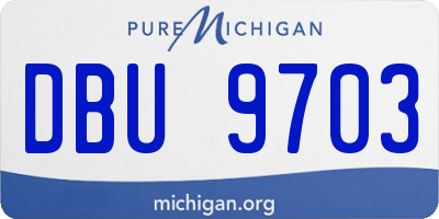 MI license plate DBU9703