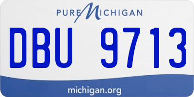 MI license plate DBU9713