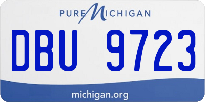 MI license plate DBU9723