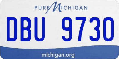MI license plate DBU9730