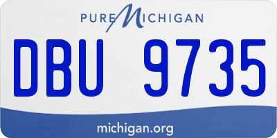 MI license plate DBU9735