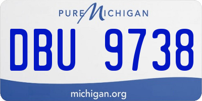 MI license plate DBU9738