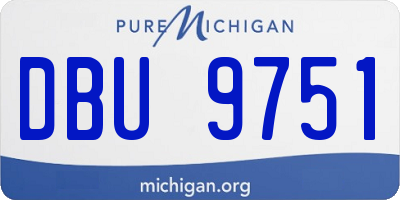 MI license plate DBU9751