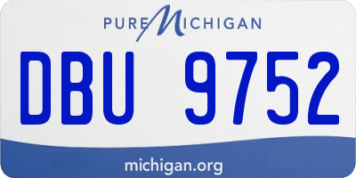 MI license plate DBU9752