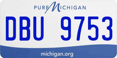 MI license plate DBU9753