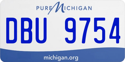 MI license plate DBU9754