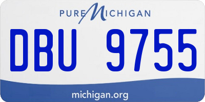 MI license plate DBU9755