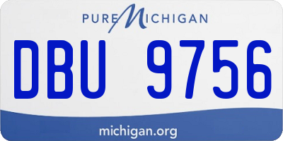 MI license plate DBU9756