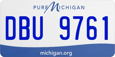 MI license plate DBU9761