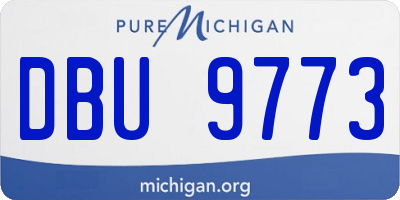 MI license plate DBU9773