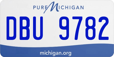 MI license plate DBU9782