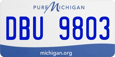 MI license plate DBU9803