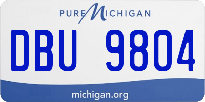 MI license plate DBU9804