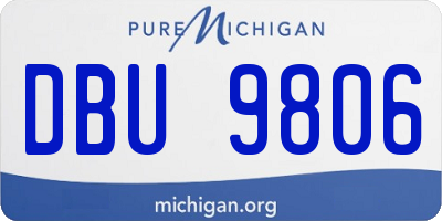 MI license plate DBU9806