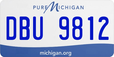 MI license plate DBU9812