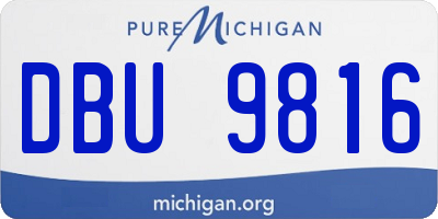 MI license plate DBU9816