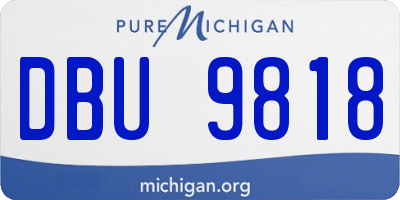 MI license plate DBU9818