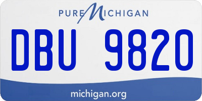 MI license plate DBU9820