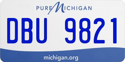 MI license plate DBU9821