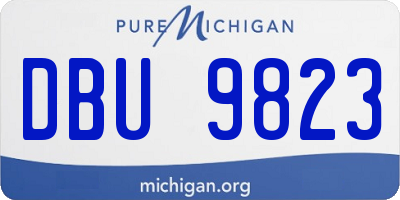 MI license plate DBU9823
