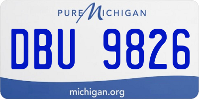 MI license plate DBU9826