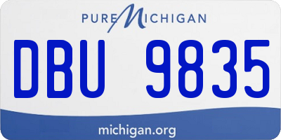 MI license plate DBU9835