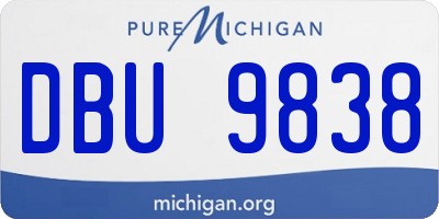 MI license plate DBU9838