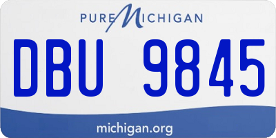 MI license plate DBU9845