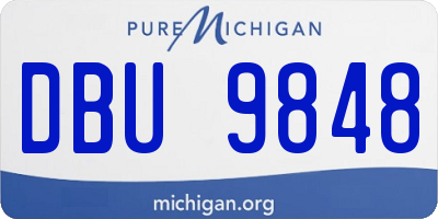 MI license plate DBU9848