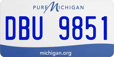 MI license plate DBU9851