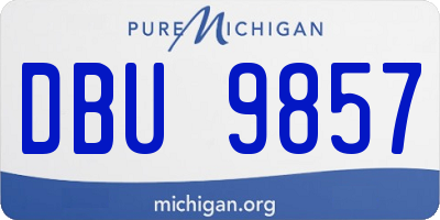 MI license plate DBU9857